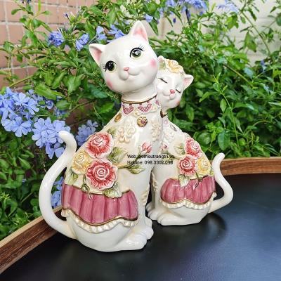 CẶP TƯỢNG MÈO THỦ CÔNG